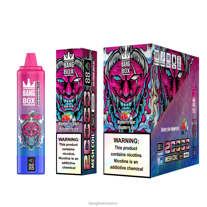Bang Box Mexico - Bang Box Pantalla inteligente de 20000 inhalaciones arándano frambuesa agria hielo