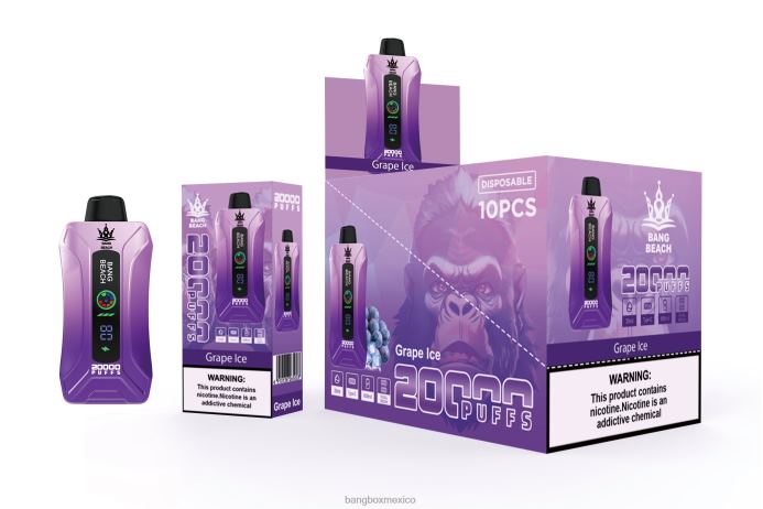 Bang Box Mexico - Bang Beach vape elegante de la pantalla de 20000 soplos hielo de uva