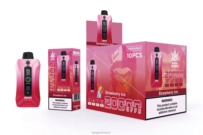 Bang Box Vape - Bang Beach vape elegante de la pantalla de 20000 soplos hielo de fresa