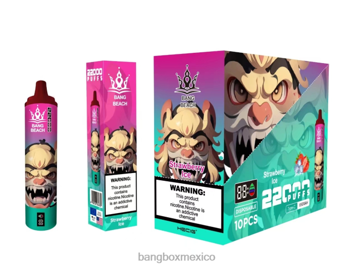 Bang Box Mexico - Bang Beach Pantalla inteligente de 22000 inhalaciones hielo de fresa