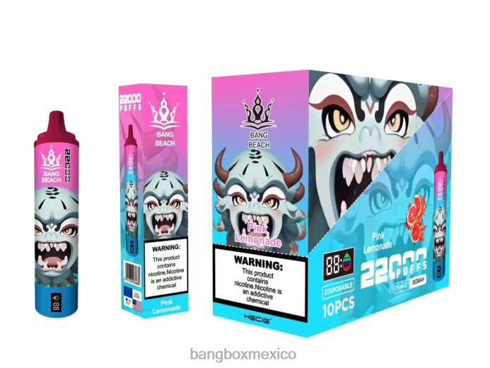 Bang Box Mexico - Bang Beach Pantalla inteligente de 22000 inhalaciones limonada rosa